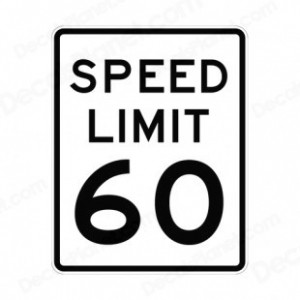 60 miles an hour sign